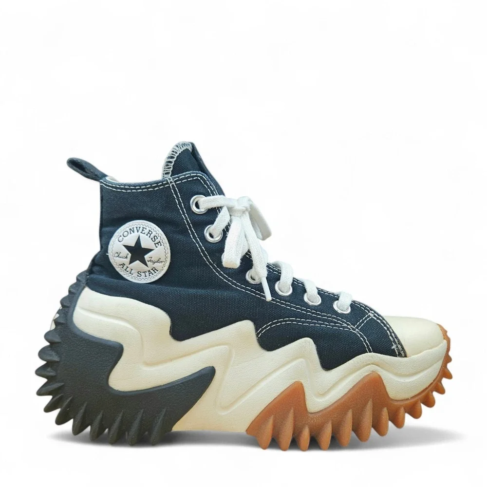 Converse Run Star Motion Platform Sneakers Women 5.5 Black High Top Gum Sole - Picture 1 of 13